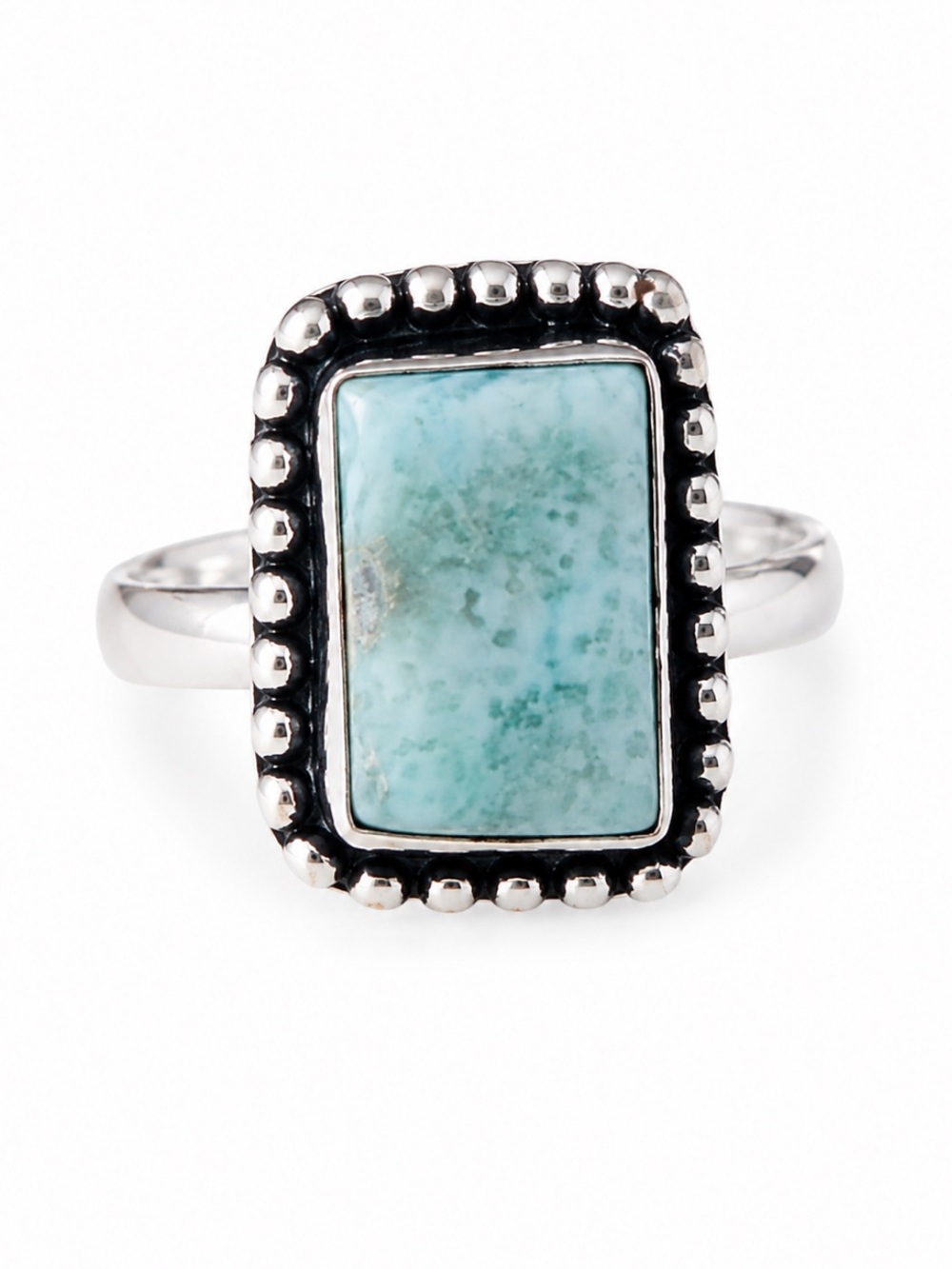 Silver Plated Larimar Ring